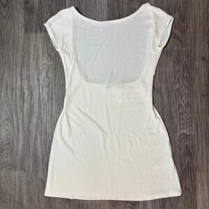 Free people beach white bodycon t-shirt dress low back nwt